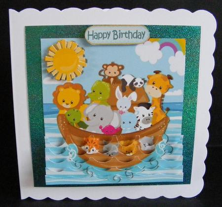 Noahs Ark with Animals , Wavy Water Stackers by Diana Holmes