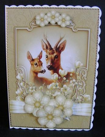 Deer and Flowers by Diana Holmes