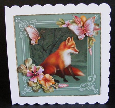 Fox Cardfront with Decoupage by Diana Holmes