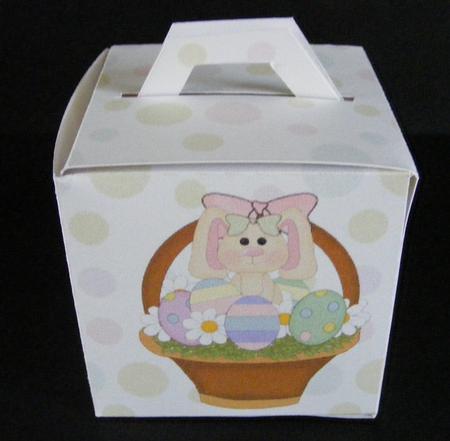 Easter Gift Box with Little Rabbit in a Basket by Diana Holmes
