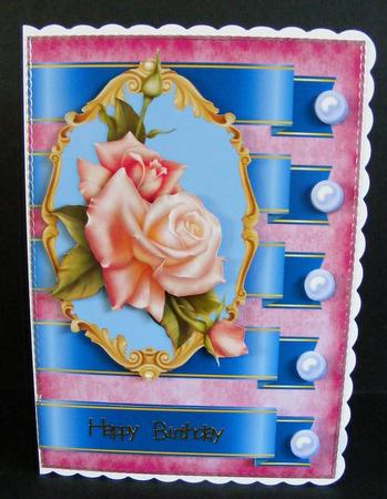 Pink Rose Card Front by Diana Holmes