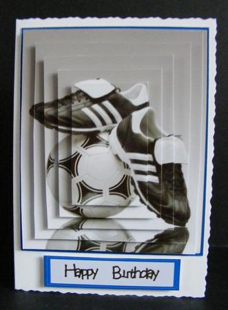 Football Pyramid in Blue Frame by Diana Holmes