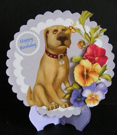 Dog and Flowers by Diana Holmes