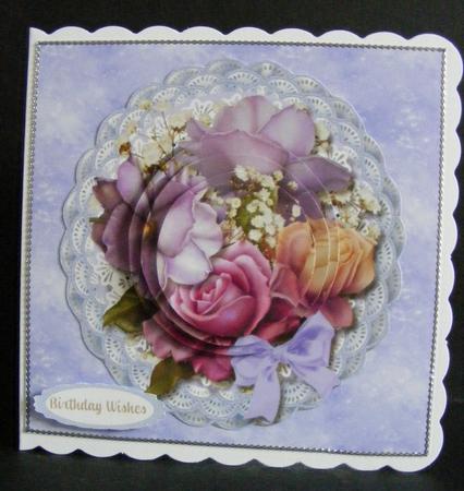 Lovely Lilac Roses and Lace , Pyramid by Diana Holmes