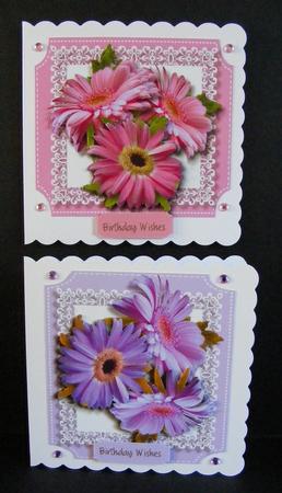 2 Flower Topper in Pink and Cerise  by Diana Holmes