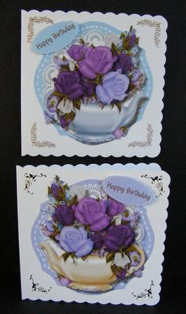 2 Lovely Toppers. Roses in a Teapot by Diana Holmes