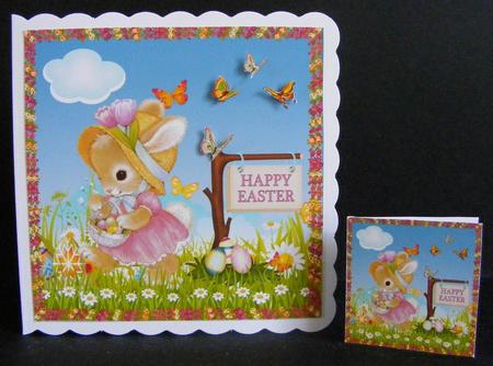 Pink Bunny Easter Card by Diana Holmes