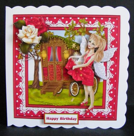 Gypsy Fairy Catching Stars Card Front by Diana Holmes