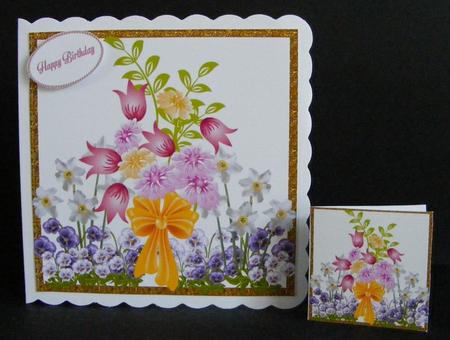 Spring Garden Flowers Card Front by Diana Holmes