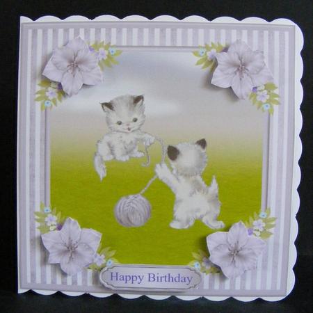 Kitten Fun Card Topper & Decoupage by Diana Holmes