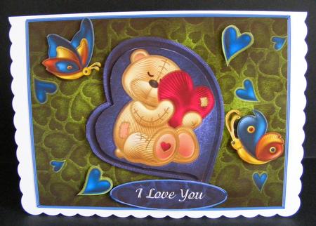 Embroidered Love You Bear by Diana Holmes