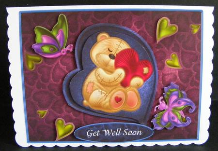 Embroidered Get Well Bear by Diana Holmes