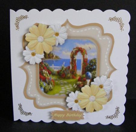 Lovely Double Bracket with With White and Yellow Daisy's by Diana Holmes