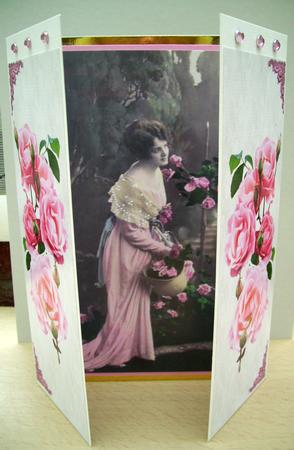 Vintage Lady with Roses, Gatefold by Diana Newson