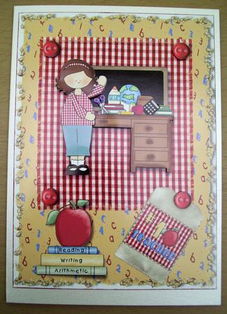 Female No 1 Teacher Thank You Card Front by Diana Newson