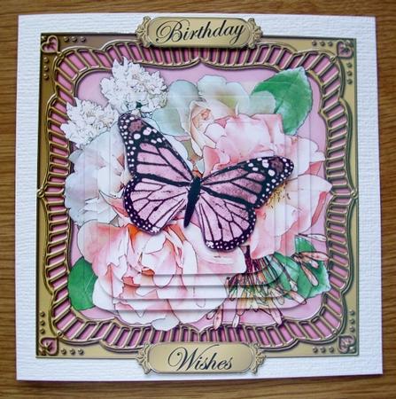 Pastel Flowers & Butterfly Round Edged Pyramage & Decoupage by Diana Newson