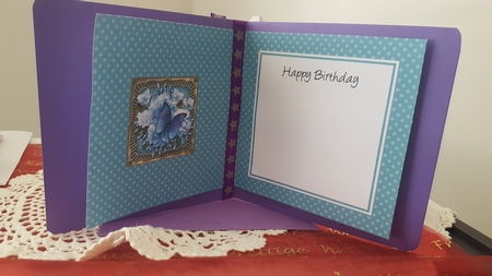 Flowers & Butterfly in a Gold Frame square landscape insert by Diane Carbis