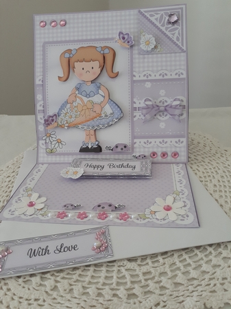 3D Easel Card Mini Kit - Pretty in Lilac - Cute Girlz by Diane Carbis