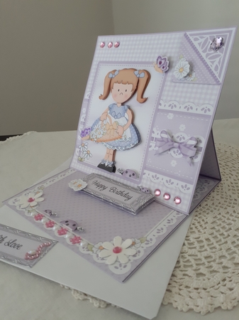 3D Easel Card Mini Kit - Pretty in Lilac - Cute Girlz by Diane Carbis