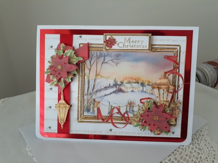 Cottages in the snow decoupage by Diane Carbis