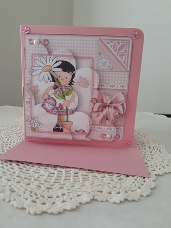 Cute Girlz & Lace Shell Edged Corner Side Stacker by Diane Carbis