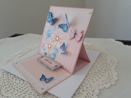 3D Easel Card Mini Kit - Pretty Floral Birdcage with Butterflies by Diane Carbis