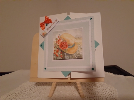 Beautiful Hat Card Topper by Diane Carbis