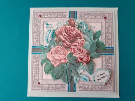 Peach roses by Diane Carbis