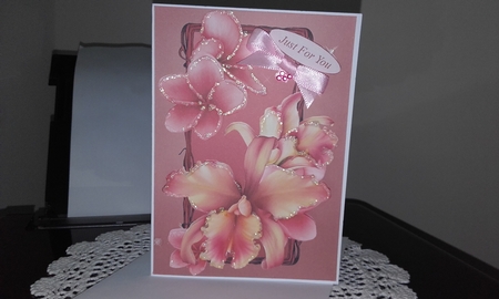 Orchids Topper with Decoupage by Diane Carbis