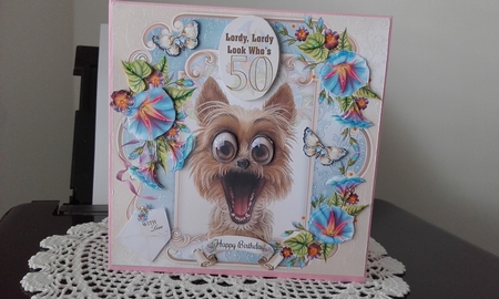 Lordy Lordy Look Whos 50 Card Front With Decoupage by Diane Carbis