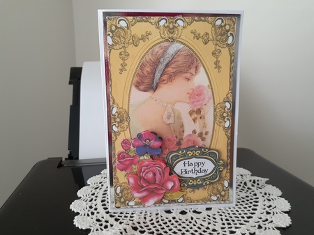 Vintage Portrait Frame Card Front 2 by Diane Carbis