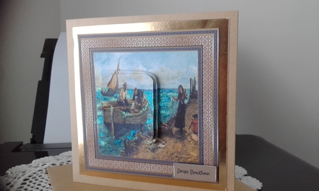 Bringing in the fish 7x7 by Diane Carbis