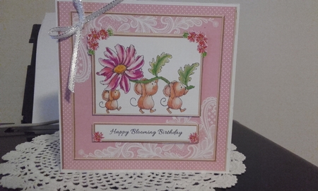 Cute Critters Topper - Happy Blooming Birthday by Diane Carbis