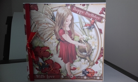 Forest Fairy Evie Red 7x7 Quick Card by Diane Carbis