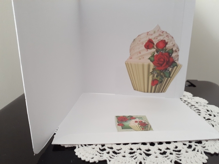 Claires Red Roses Cupcake 8x8 by Diane Carbis