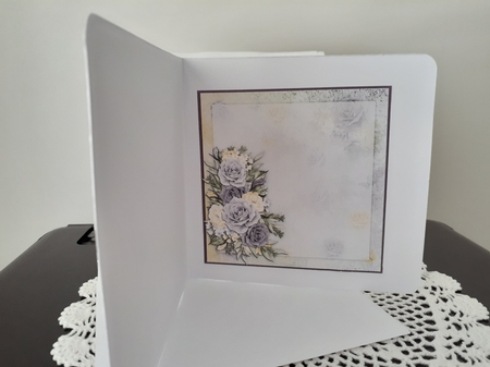6 x 6 Card Front Shabby Chic Yellow Roses with Toppers and Sentiments by Diane Carbis