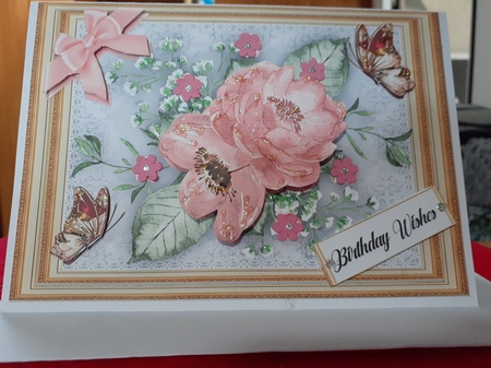 A5,Garden Roses and  Butterflys by Diane Carbis