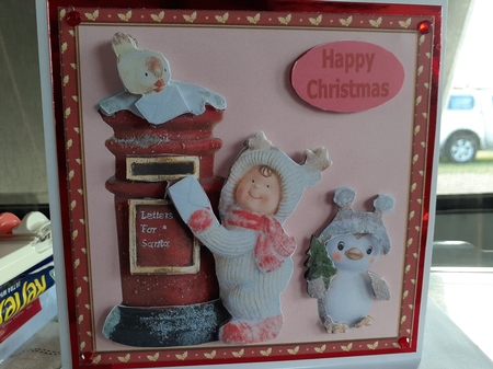 Cute Christmas girl post box by Diane Carbis