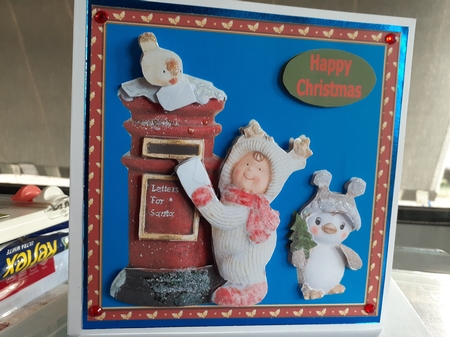 Cute Christmas boy post box by Diane Carbis
