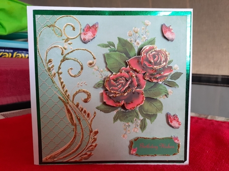 Red & Gold Roses Birthday by Diane Carbis