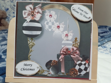 Golden Christmas Arch - Black White & Copper by Diane Carbis