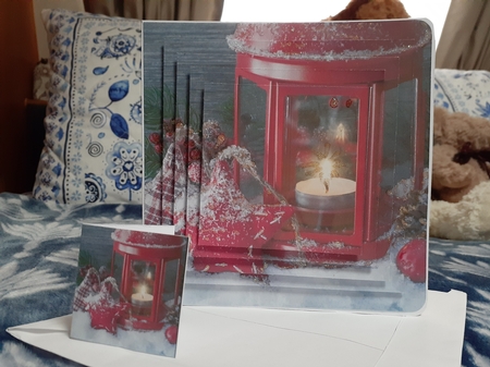Yule Tide Magic 246 - Christmas Lantern - 3D Pyramid/pyrimage + Insert & Gift Tag by Diane Carbis