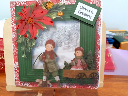 The Christmas Ornament - Playing Children 8x8 by Diane Carbis