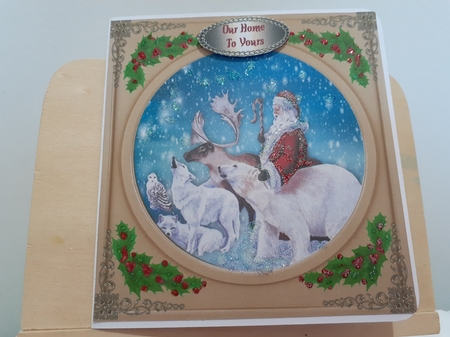 3 Gold Santa the magic of Christmas card fronts/toppers 6 by Diane Carbis