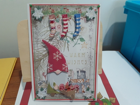 Christmas Decoupage Nordic Gnome Topper 1 by Diane Carbis