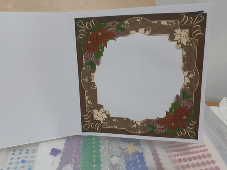 Bronze Poinsettia & Lace 8x8 Insert Panel by Diane Carbis