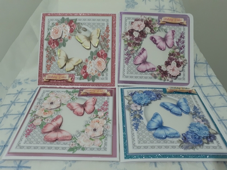 4, Lovely Cards ,Butterflys and Roses by Diane Carbis