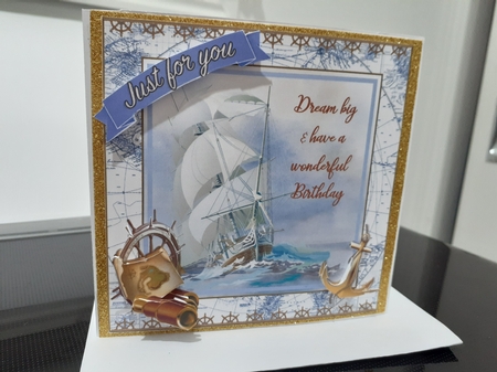 Dream Big Birthday Decoupage 7x7ins Topper 1 by Diane Carbis