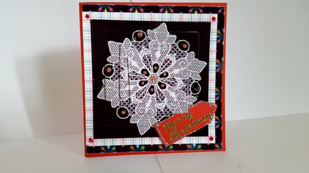 Lace Snowflake on Black by Diane Carbis