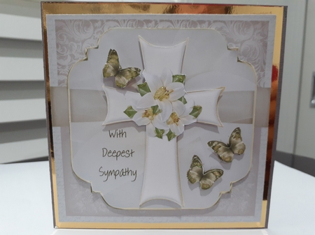 Cross and Butterfies Sympathy Card by Diane Carbis
